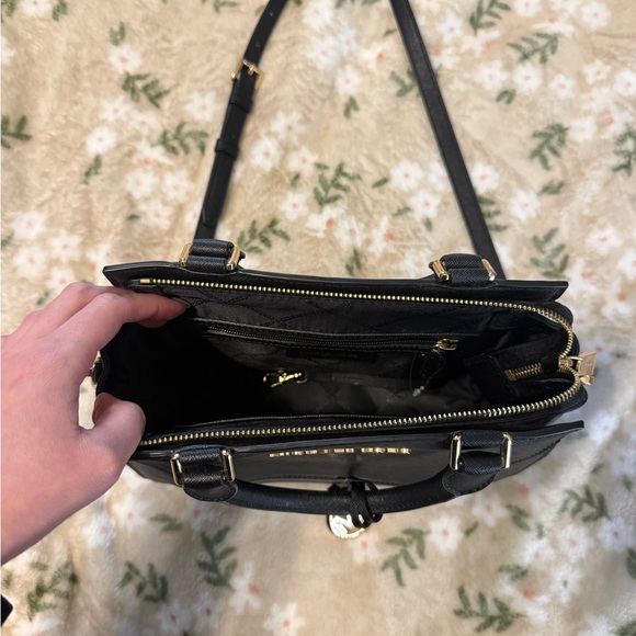 Michael Kors Black Satchel with Gold Accents - Picture 3 of 6